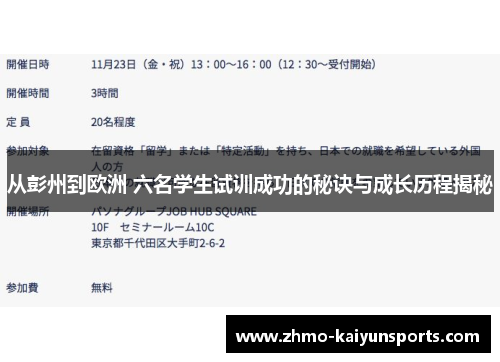 从彭州到欧洲 六名学生试训成功的秘诀与成长历程揭秘