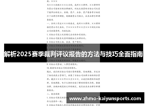 解析2025赛季裁判评议报告的方法与技巧全面指南