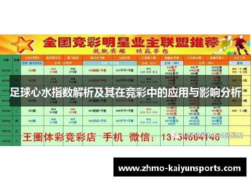 足球心水指数解析及其在竞彩中的应用与影响分析 足球心水指数解析及其在竞彩中的应用与影响分析